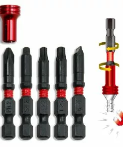 Powerbuilt 5 Piece Torsion Impact Power Screwdriver Set with Magnetic Holder