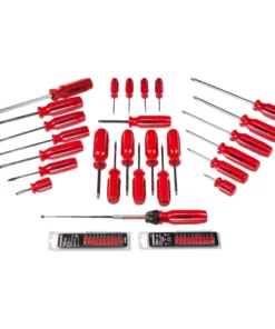 Powerbuilt 50 Piece Screwdriver Bit Driver Set Chrome Vanadium Shafts - 941512