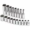 Powerbuilt 18 Piece 1/4" Dr. SAE Socket Set 6 pt. Deep and Standard - 941536