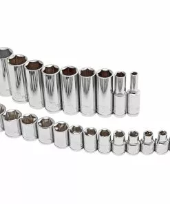 Powerbuilt 22 Piece 3/8" Dr. Metric Socket Set 6 pt. Deep and Standard - 941538