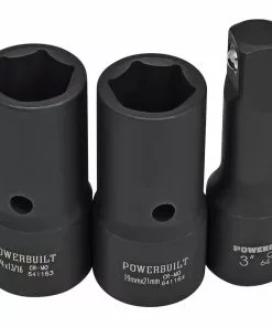 Powerbuilt 2 Piece 1/2-Inch Drive Lug Nut Impact Socket w/ 3-Inch Extension Bar