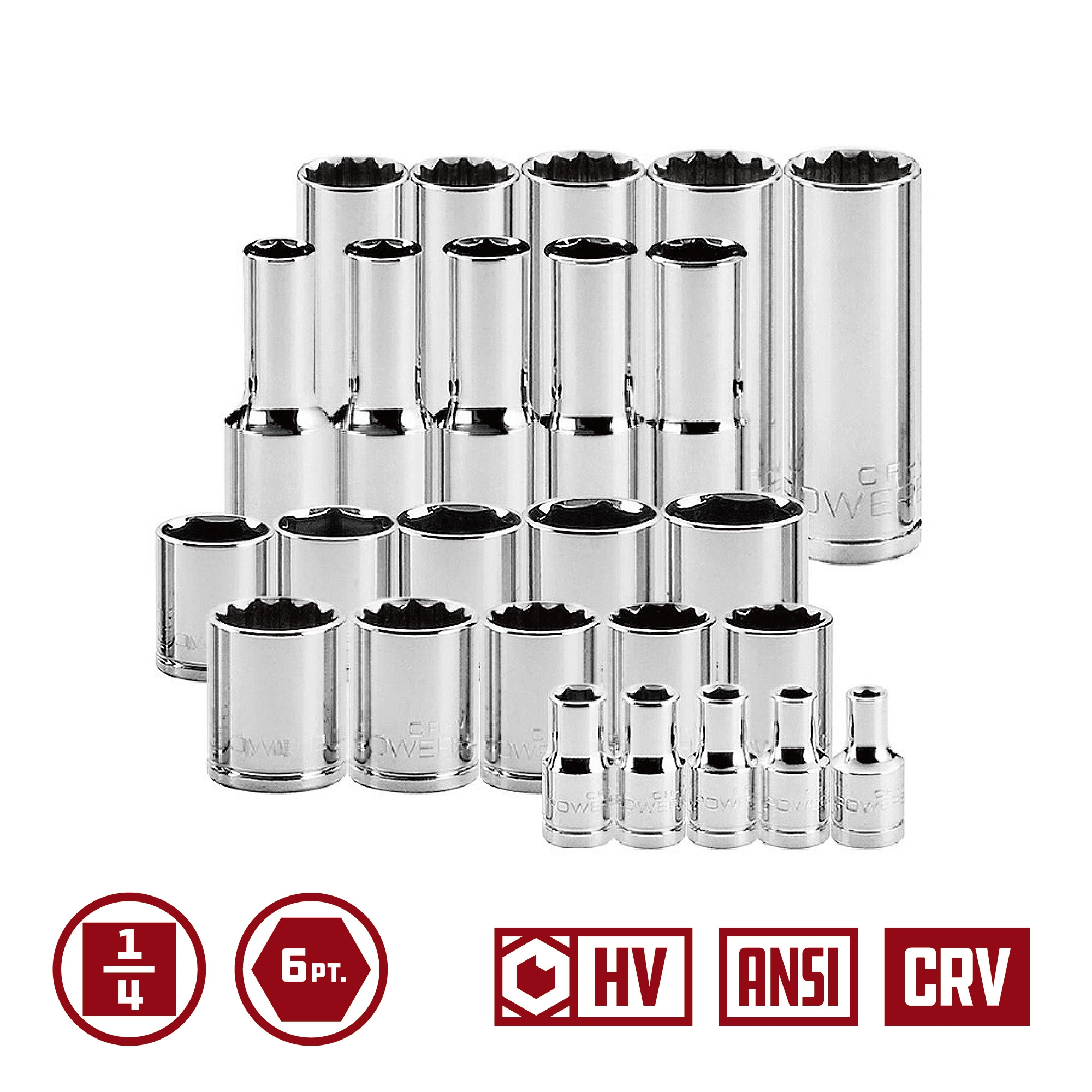 Powerbuilt 47 Piece Pro Tech 1/4 in. Dr. SAE & Metric Socket Set - 949004 3 Powerbuilt 47 Piece Pro Tech 1/4 in. Dr. SAE & Metric Socket Set - 949004 - Image 3