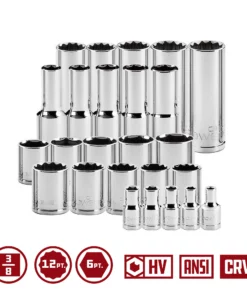 Powerbuilt 54 Piece Pro Tech 3/8 in. Dr. SAE & Metric Socket Set - 949005 -Hot Sale Powerbuilt Shop 949005 03