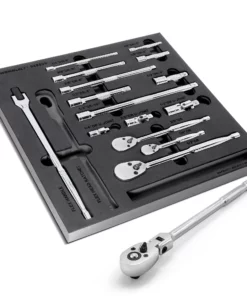 Powerbuilt Pro Tech 16 Pc. Ratchets & Socket Drive Tool Accessories Set - 949009
