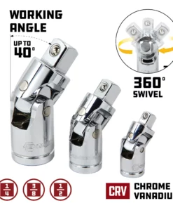 Powerbuilt Pro Tech 16 Pc. Ratchets & Socket Drive Tool Accessories Set - 949009 -Hot Sale Powerbuilt Shop 949009 04