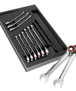 Powerbuilt 11 Piece Pro Tech Metric Reversible Ratcheting Combination Wrench Set - 949016