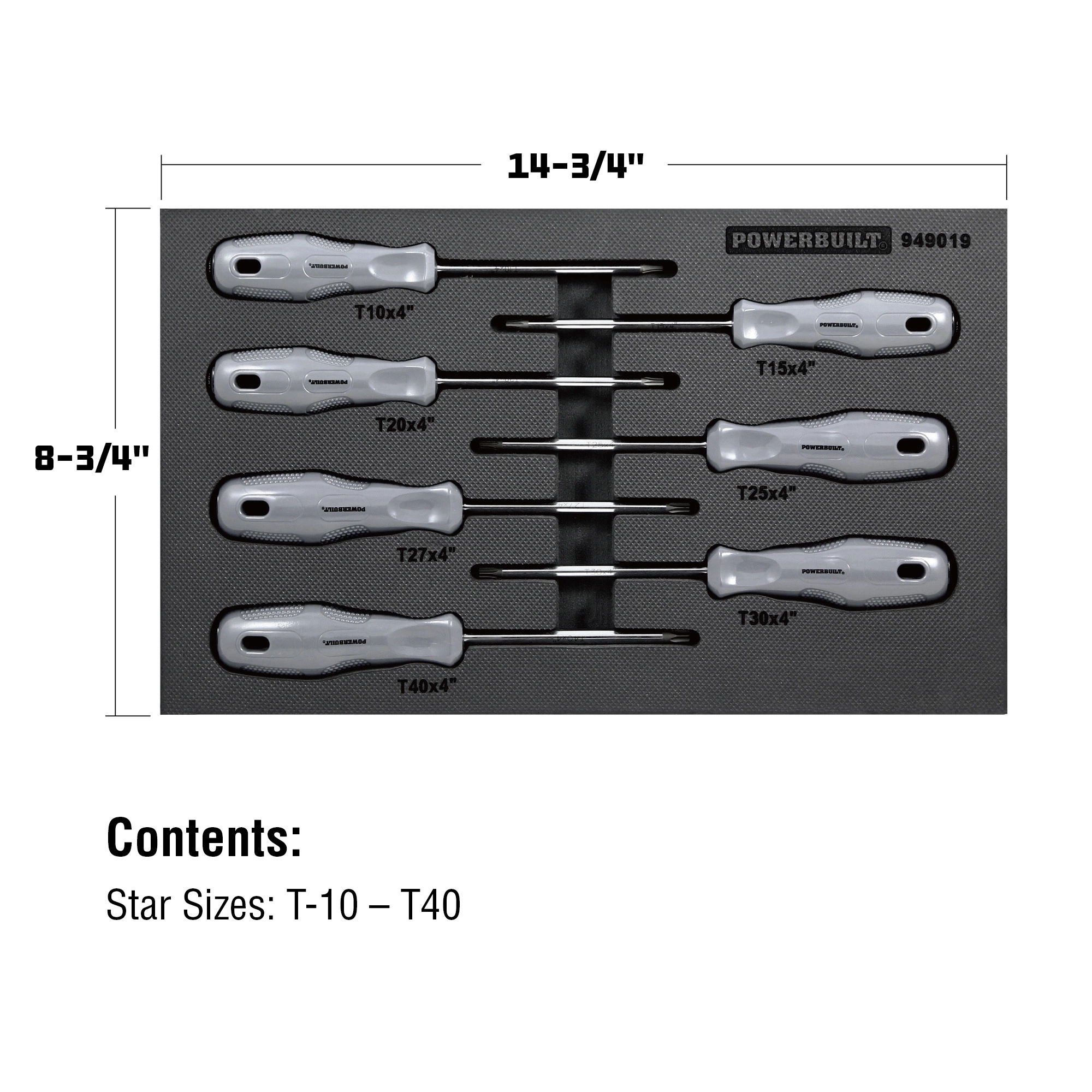 Powerbuilt Pro Tech 7 Piece Torx Screwdriver Set, Deluxe Acetate Handles 5 Powerbuilt Pro Tech 7 Piece Torx Screwdriver Set, Deluxe Acetate Handles - Image 5