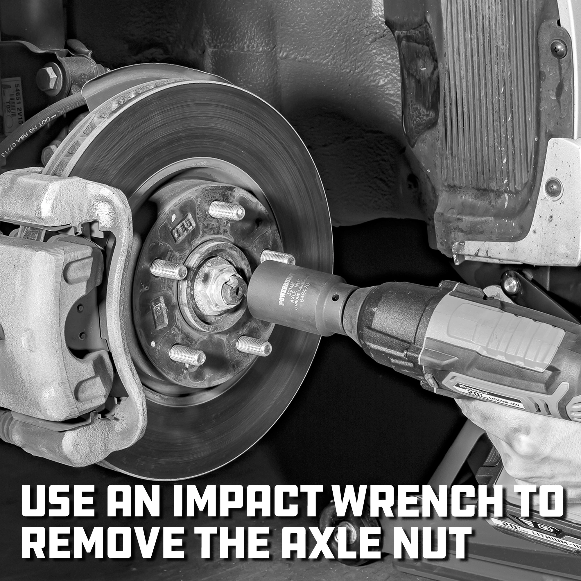 Powerbuilt 1/2 in. Dr. 33mm Axle Nut Socket - 647078 7 Powerbuilt 1/2 in. Dr. 33mm Axle Nut Socket - 647078 - Image 7