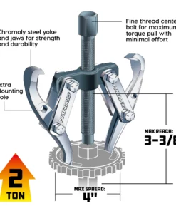 Powerbuilt Reversible 4 in. 2 Jaw Gear Puller, 2 Ton Capacity -Hot Sale Powerbuilt Shop b004kefeda.pt02