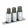 Powerbuilt 3 Piece 1/2 Inch Drive Metric Hex Bit Socket Set - 641862