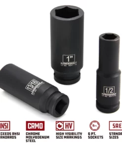 Powerbuilt 11 Piece 1/2 Inch Drive 6 Point SAE Deep Impact Socket Set - 647049 -Hot Sale Powerbuilt Shop bbbb