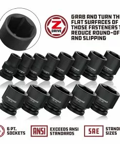 Powerbuilt 1/2 Inch Drive x 1/2 Inch 6 Point Impact Socket - 647170 -Hot Sale Powerbuilt Shop impact20socket sae 17