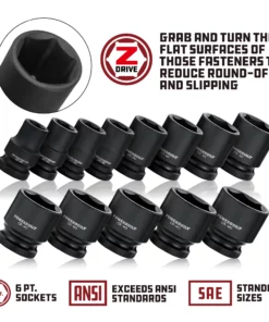 Powerbuilt 1/2 Inch Drive x 1 Inch 6 Point Impact Socket - 647159 -Hot Sale Powerbuilt Shop impact20socket sae 4