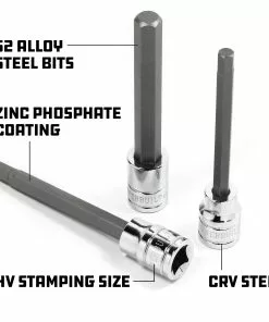 Powerbuilt 3/8 in. Drive X 7/32 in. Extra Long Hex Bit Socket, 4 in. Long -Hot Sale Powerbuilt Shop long20hex20bit20socket 04 6
