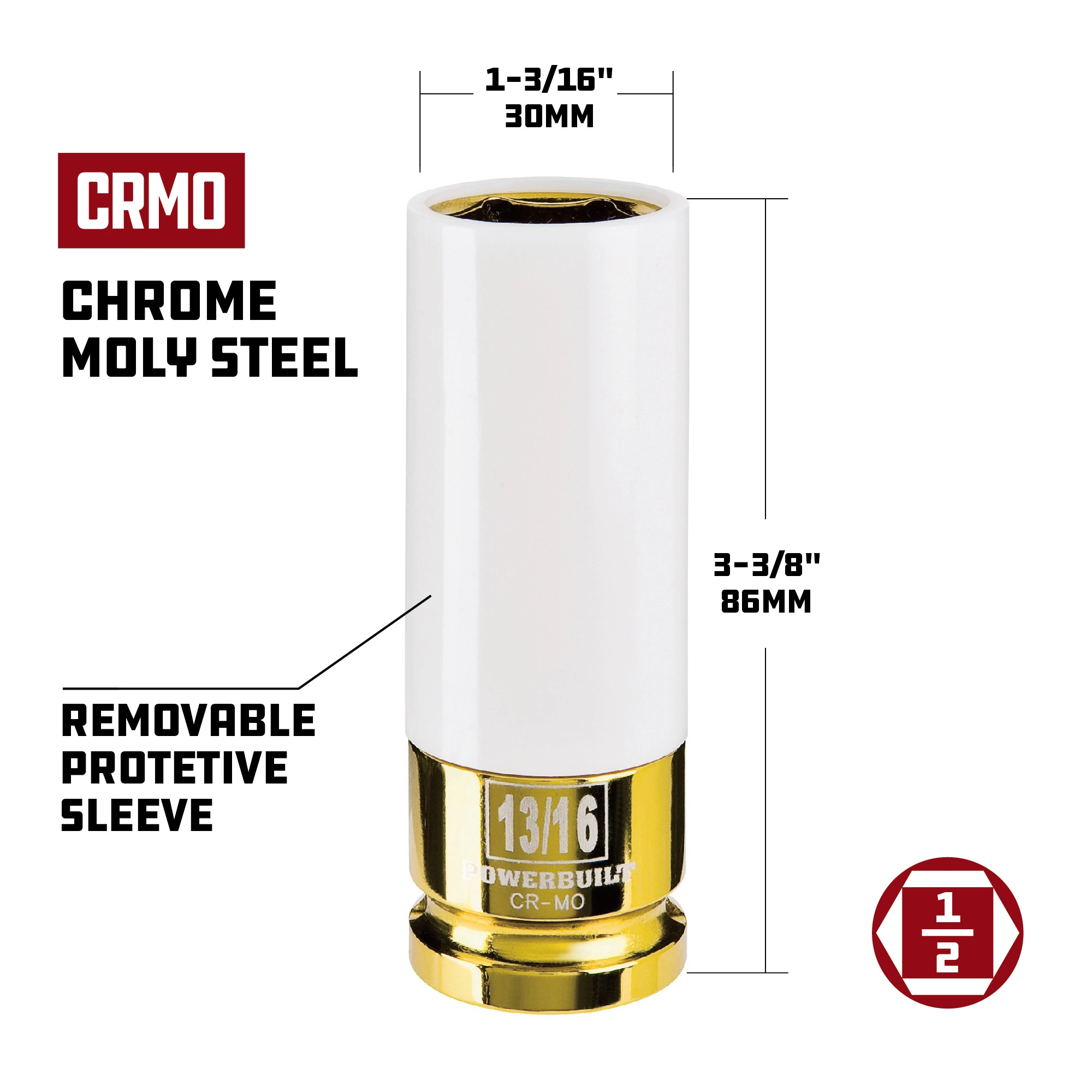Powerbuilt 2 Piece SAE 3/4" and 13/16" Wheel Lug Nut Socket Set - 642396 3 Powerbuilt 2 Piece SAE 3/4" and 13/16" Wheel Lug Nut Socket Set - 642396 - Image 3