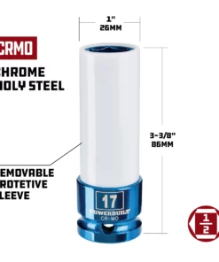 Powerbuilt 3 Piece 1/2 Inch Drive MM Color Wheel Socket Set - 940846 -Hot Sale Powerbuilt Shop lug20nut20socket 17mm