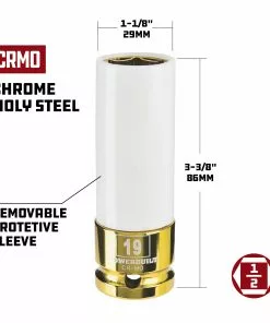 Powerbuilt 2 Piece Metric 19mm and 21mm Wheel Lug Nut Socket Set - 642397 -Hot Sale Powerbuilt Shop lug20nut20socket 19mm 2
