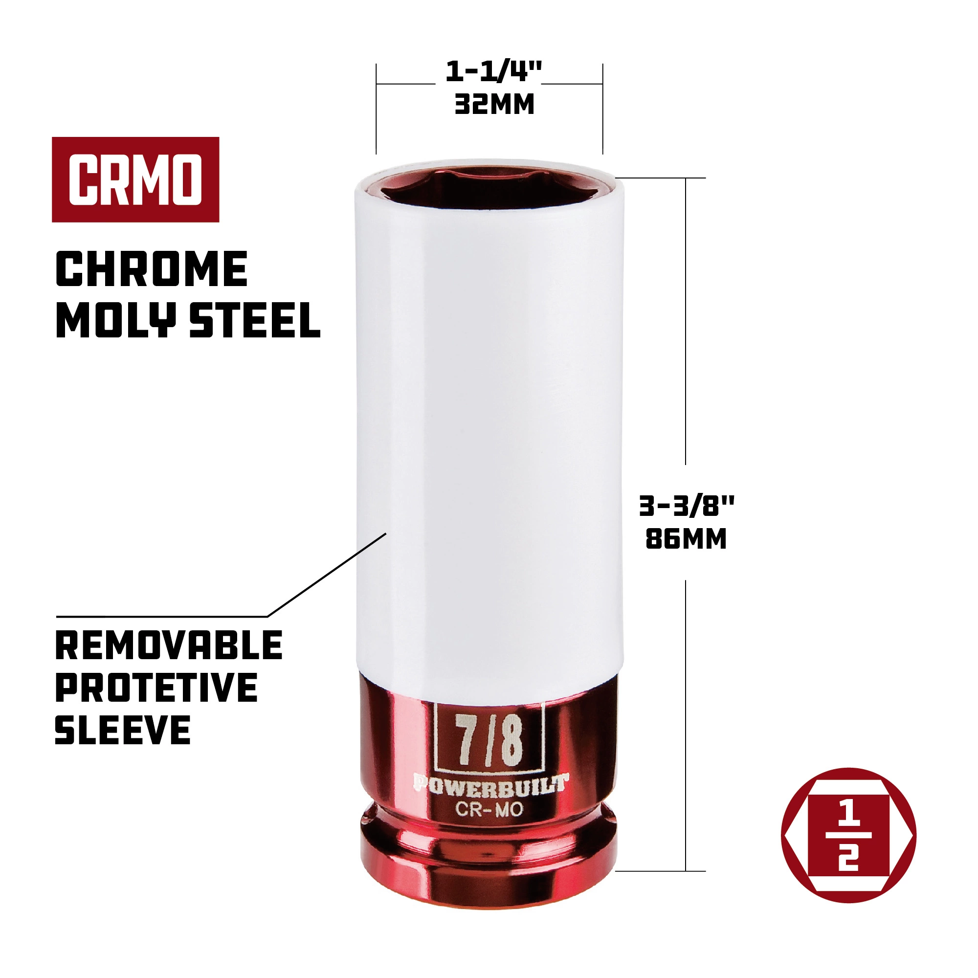 Powerbuilt 3 Piece SAE 3/4", 13/16", 7/8" Wheel Lug Nut Socket Set - 940845 5 Powerbuilt 3 Piece SAE 3/4", 13/16", 7/8" Wheel Lug Nut Socket Set - 940845 - Image 5