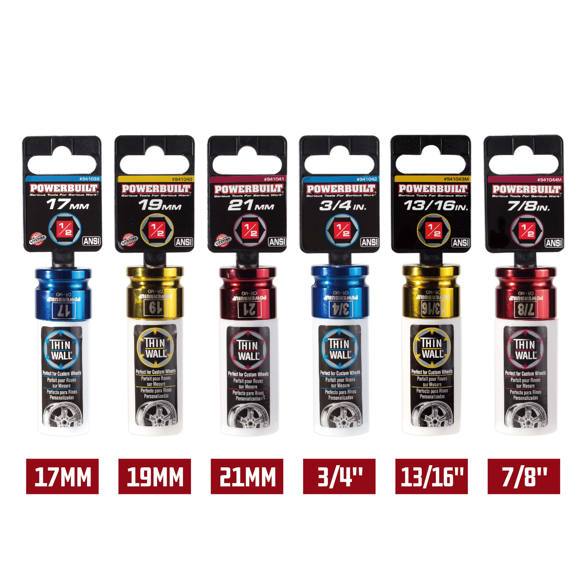 Powerbuilt 2 Piece SAE 3/4" and 13/16" Wheel Lug Nut Socket Set - 642396 5 Powerbuilt 2 Piece SAE 3/4" and 13/16" Wheel Lug Nut Socket Set - 642396 - Image 5