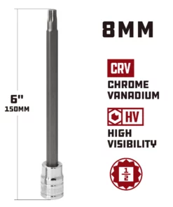 Powerbuilt 1/2 in. Drive 8mm Triple Square 6 in. Long XZN Socket Bit, 12 Point 9 Powerbuilt 1/2 in. Drive 8mm Triple Square 6 in. Long XZN Socket Bit, 12 Point -Hot Sale Powerbuilt Shop m8 1 220dr