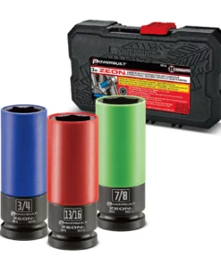 Powerbuilt 3pc. Zeon SAE Lug Nut Socket Set