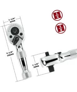 Powerbuilt 1/4" x 3/8" Drive Stubby Dual Head Ratchet Wrench -Hot Sale Powerbuilt Shop prod 25949760212