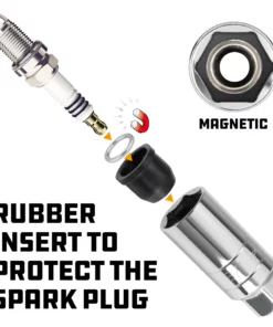 Powerbuilt 2 Pc. 3/8 in. Drive Magnetic Spark Plug Socket, 5/8-in. and 13/16-in. -Hot Sale Powerbuilt Shop spark20plug20socket 02