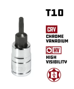 Powerbuilt 1/4" Drive T-10 Torx Bit Socket, Star Bit - 648679 -Hot Sale Powerbuilt Shop t10 648679 02