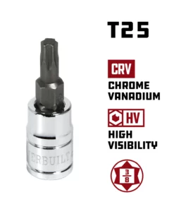Powerbuilt 3/8" Dr. T-25 Torx Bit Socket, Star Bit - 648516 -Hot Sale Powerbuilt Shop t25 648516