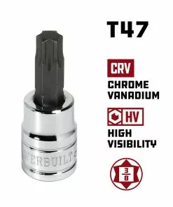 Powerbuilt 3/8" Drive T-47 Torx Bit Socket, Star Bit - 641408 -Hot Sale Powerbuilt Shop t47 641408 02