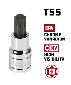 Powerbuilt 1/2" Drive T-55 Torx Bit Socket, Star Bit - 642400 -Hot Sale Powerbuilt Shop t55 642400 02