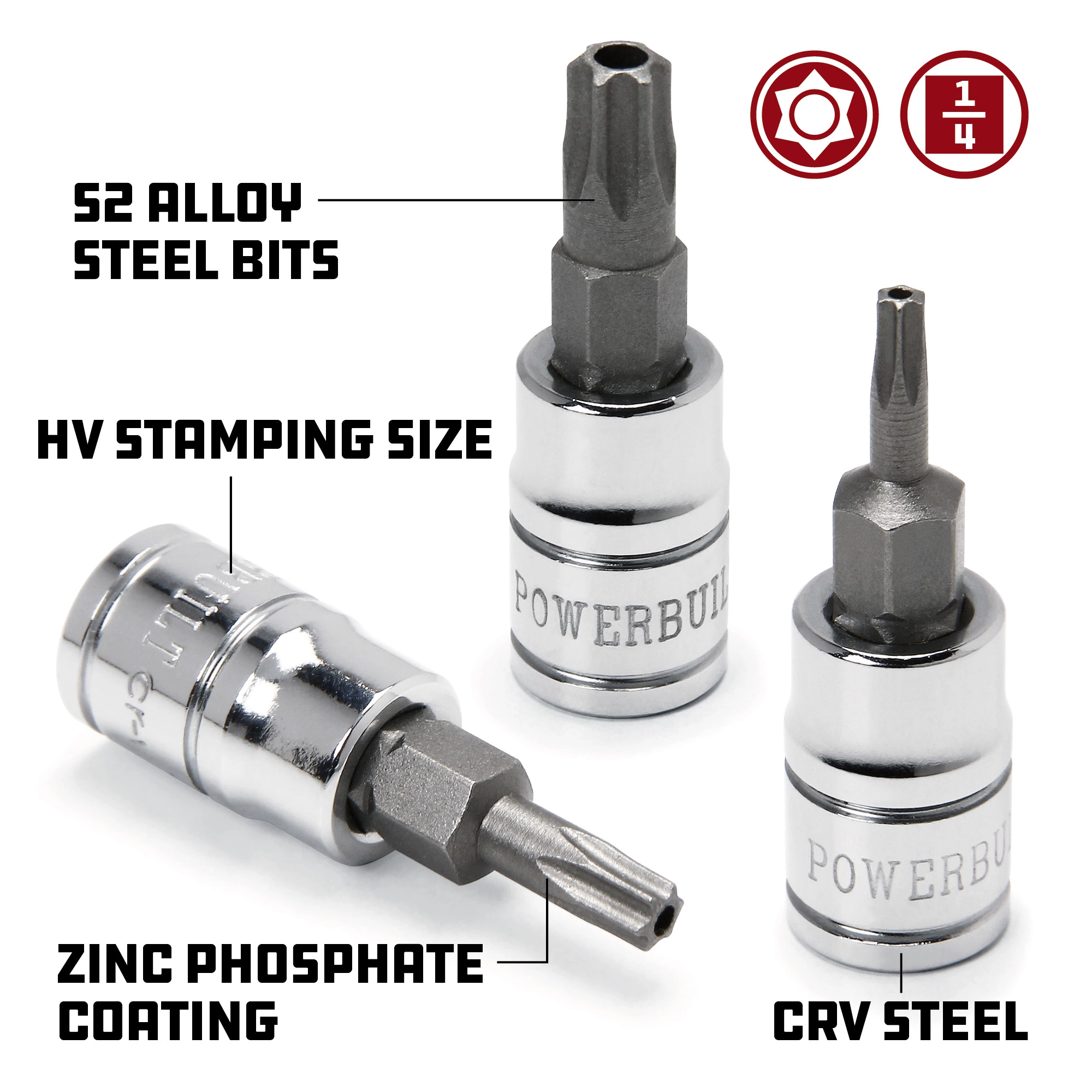 Powerbuilt 1/4 Inch Drive T-15 Tamper Proof Star Bit Socket - 648497 2 Powerbuilt 1/4 Inch Drive T-15 Tamper Proof Star Bit Socket - 648497 - Image 2